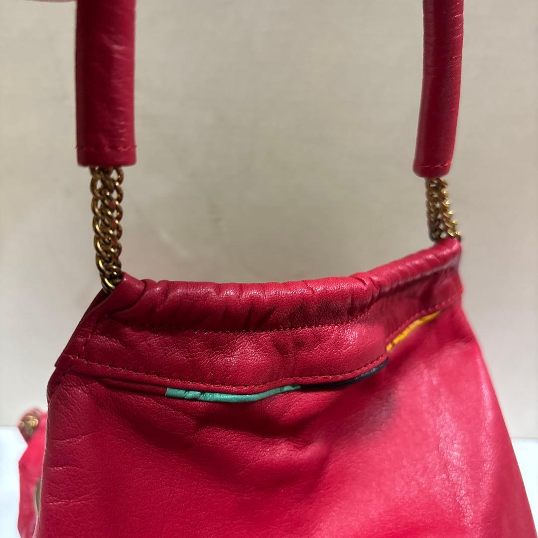 赤 がま口バッグ トートバッグ レザー 浴衣 日常にも — image 4