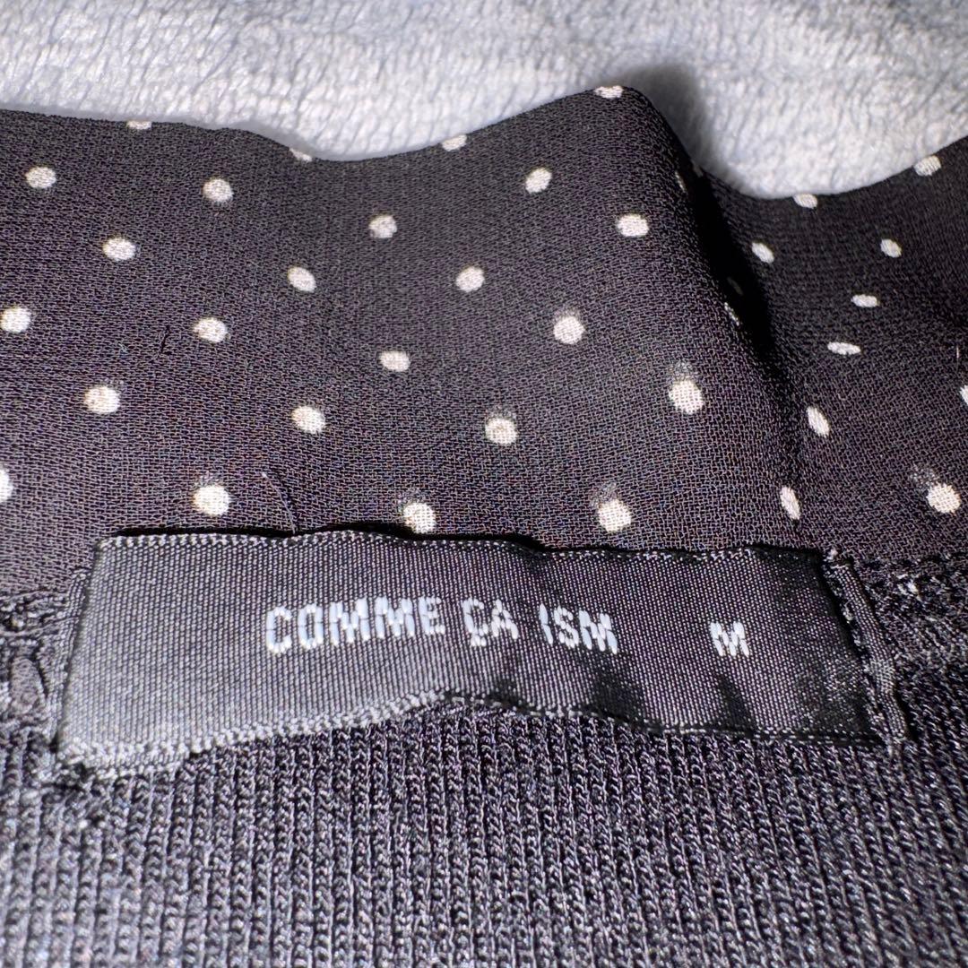 COMME CA ISM 長袖カットソー ドット柄 リボンフリル襟 Mサイズ — image 2