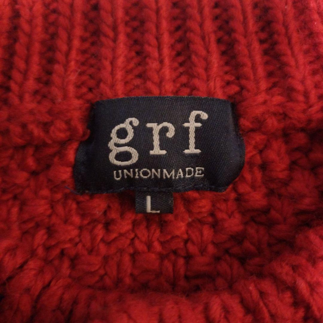 grf レッド ニットカーディガン Lサイズ — image 2