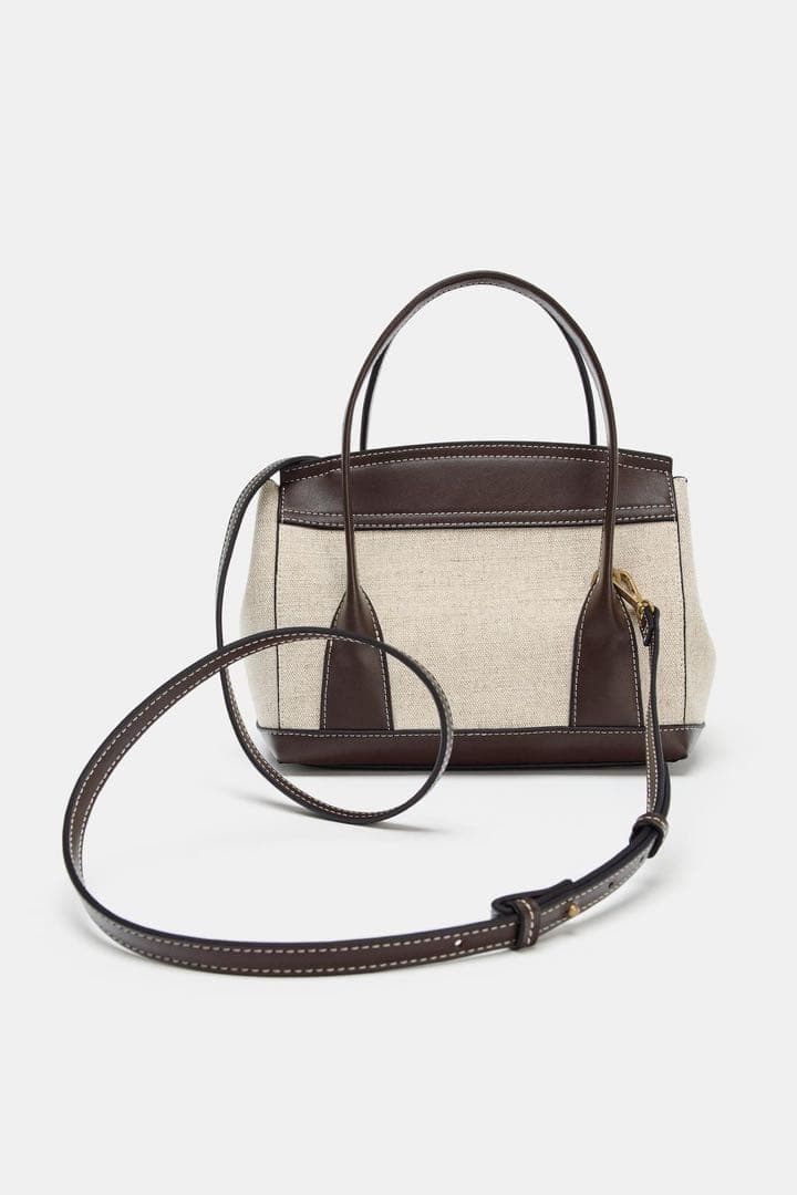 完売品 ZARA コンビ素材シティバッグ 新品タグ付き — image 3
