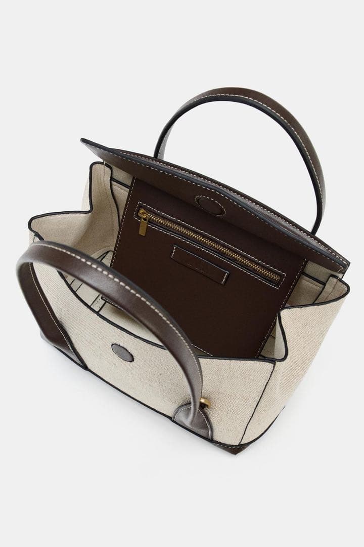 完売品 ZARA コンビ素材シティバッグ 新品タグ付き — image 4