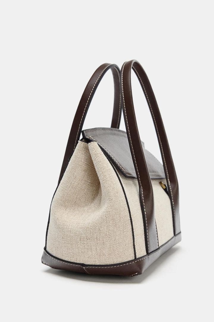 完売品 ZARA コンビ素材シティバッグ 新品タグ付き — image 5