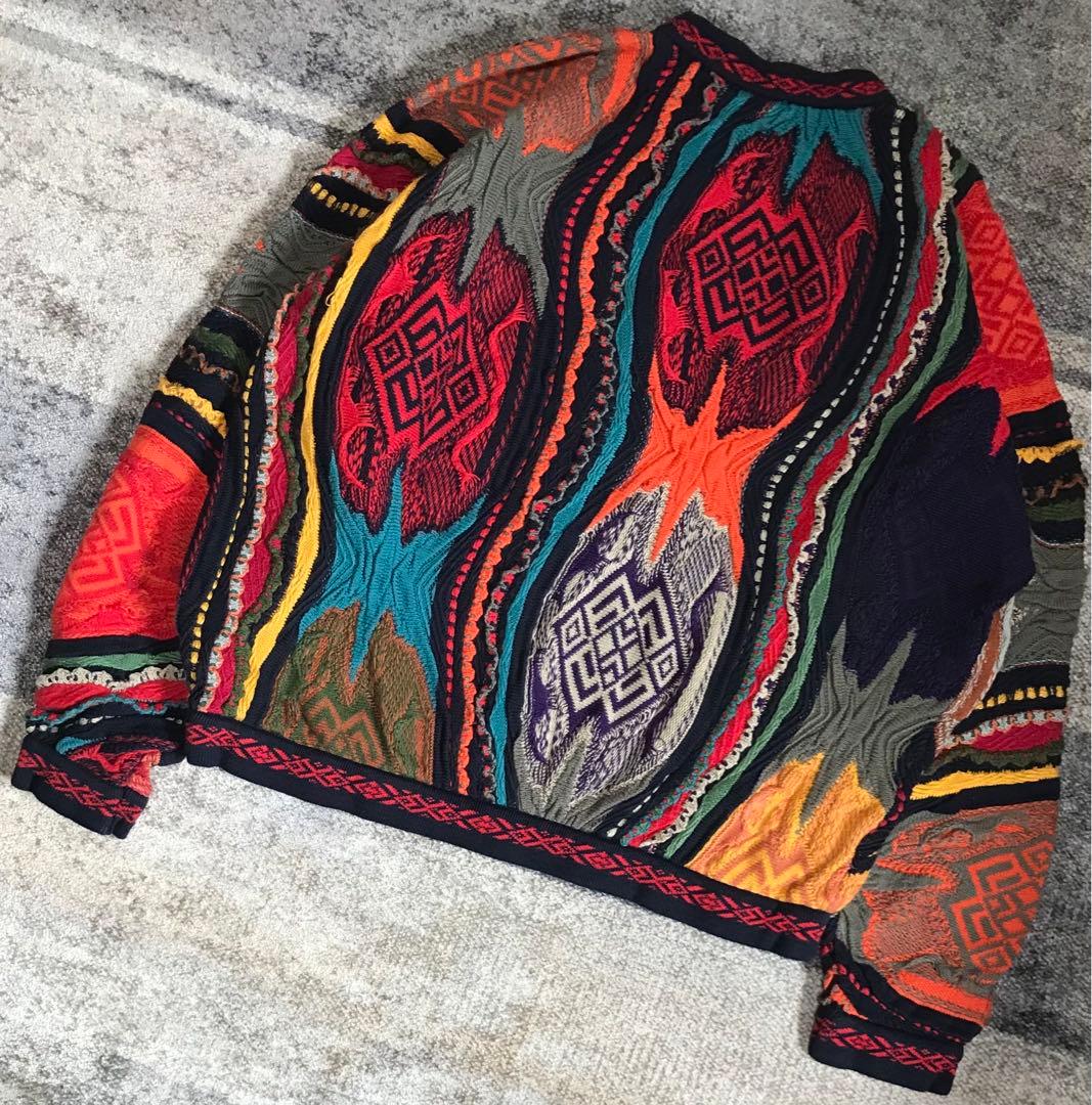 強烈な個性 異次元のデザイン 芸術 COOGI コットン ニット セーター L — image 3