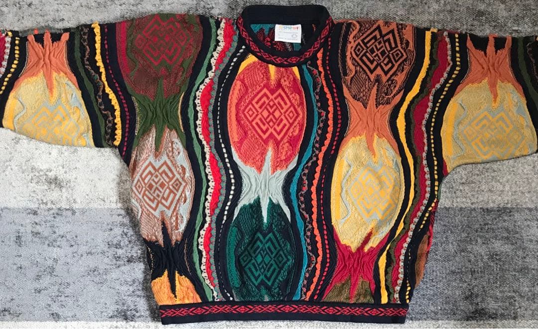 強烈な個性 異次元のデザイン 芸術 COOGI コットン ニット セーター L — image 5