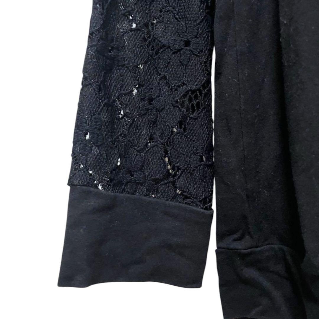 良品◎SUNFLOWER EIGHT/長袖ブラウス/黒/M/レース/花柄/上品 — image 5