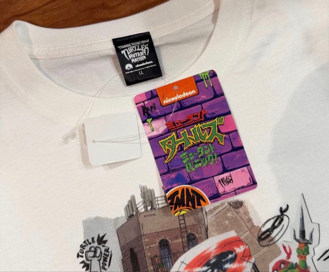 TMNT ミュータントタートルズ　ミュータントパニック　Tシャツ　ホワイト　LL — image 3