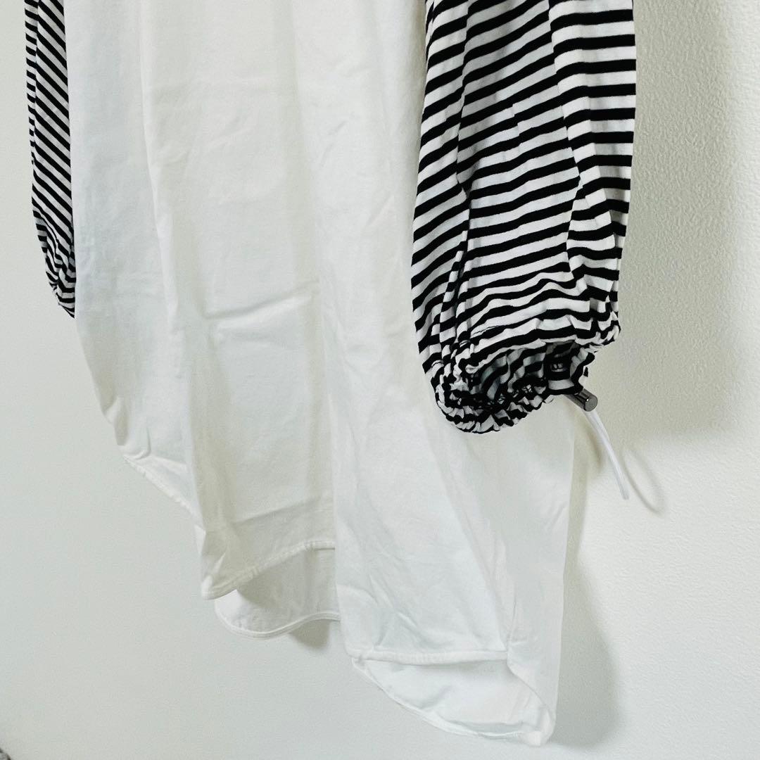 美品✨MAYSON GREY メイソングレイ ボーダー 切替 カットソー 白 M — image 4