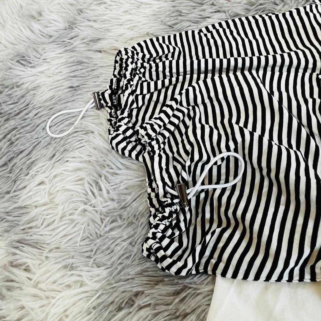美品✨MAYSON GREY メイソングレイ ボーダー 切替 カットソー 白 M — image 5