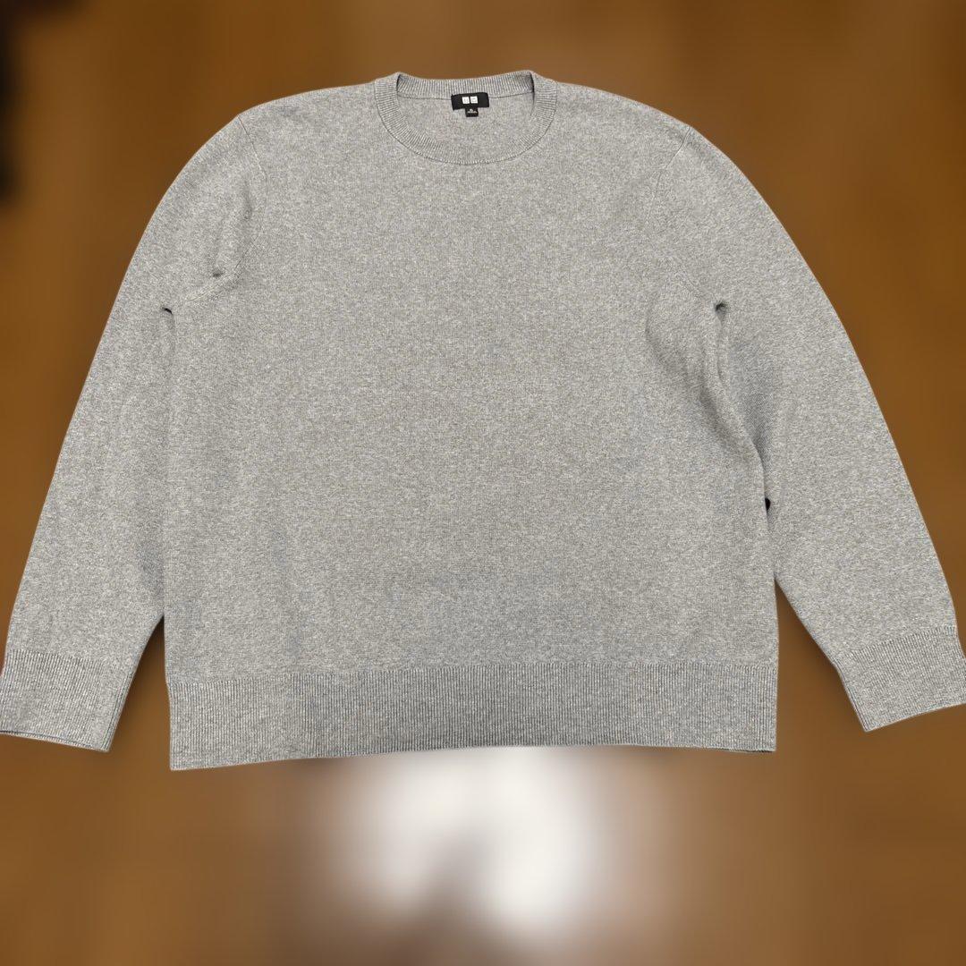 ユニクロ　ウォッシャブルミラノリブクルーネックセーター　04 グレー XL — image 2