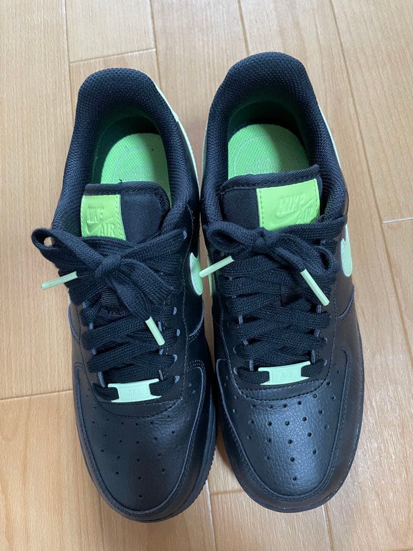 限定値下　NIKE ナイキ　エアフォース1 ブラック　グリーン　24.5センチ — image 3