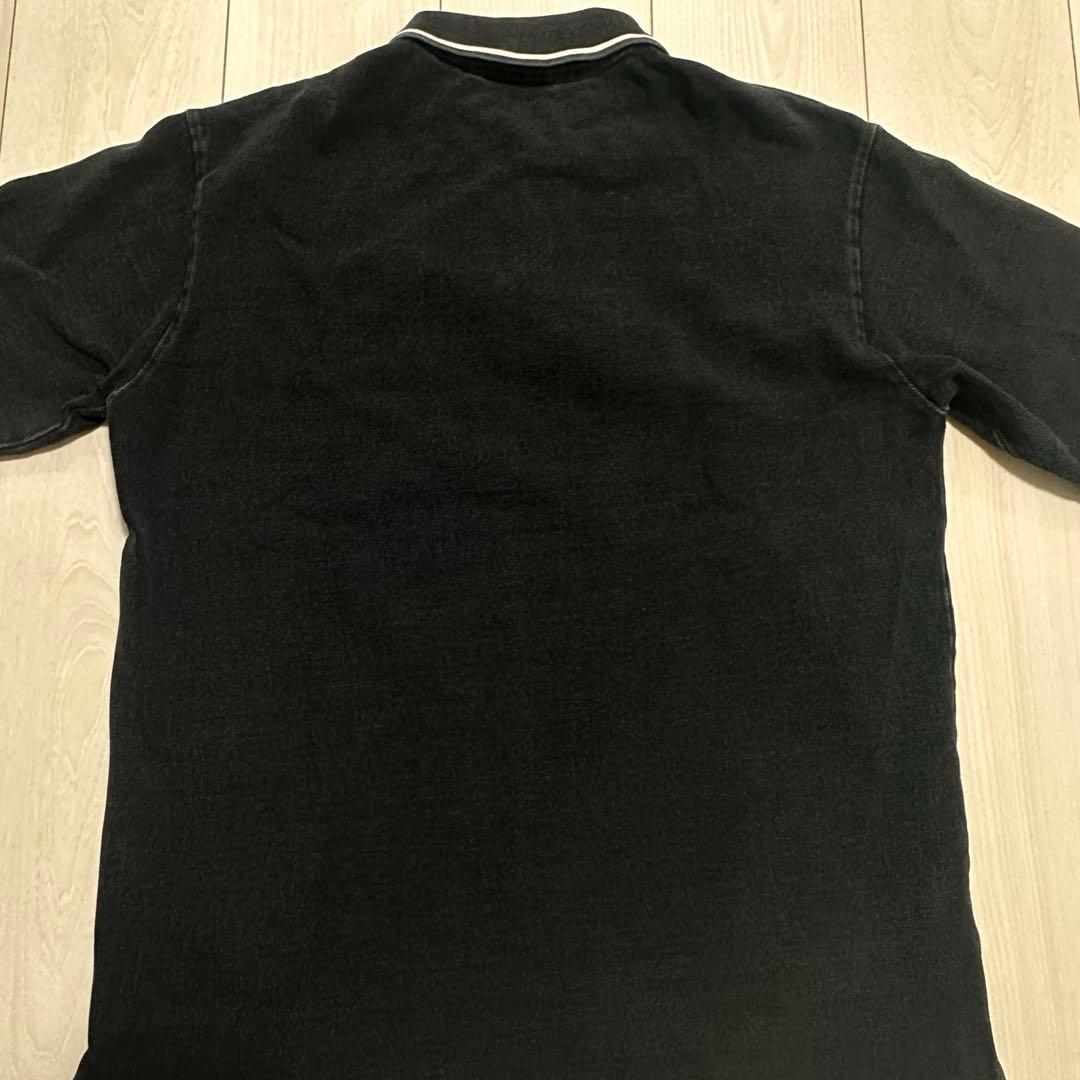 LACOSTE ブラック LOOSE FIT 配色リブニットインディゴポロシャツ — image 5