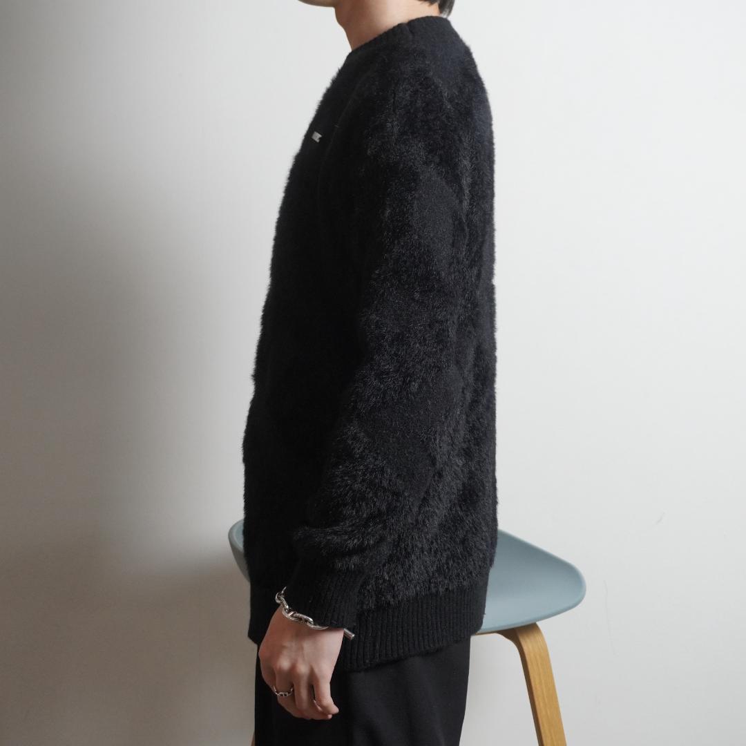HAOYU HARDWARE 幾何学模様ファーニットセーター 黒/VW72 — image 2
