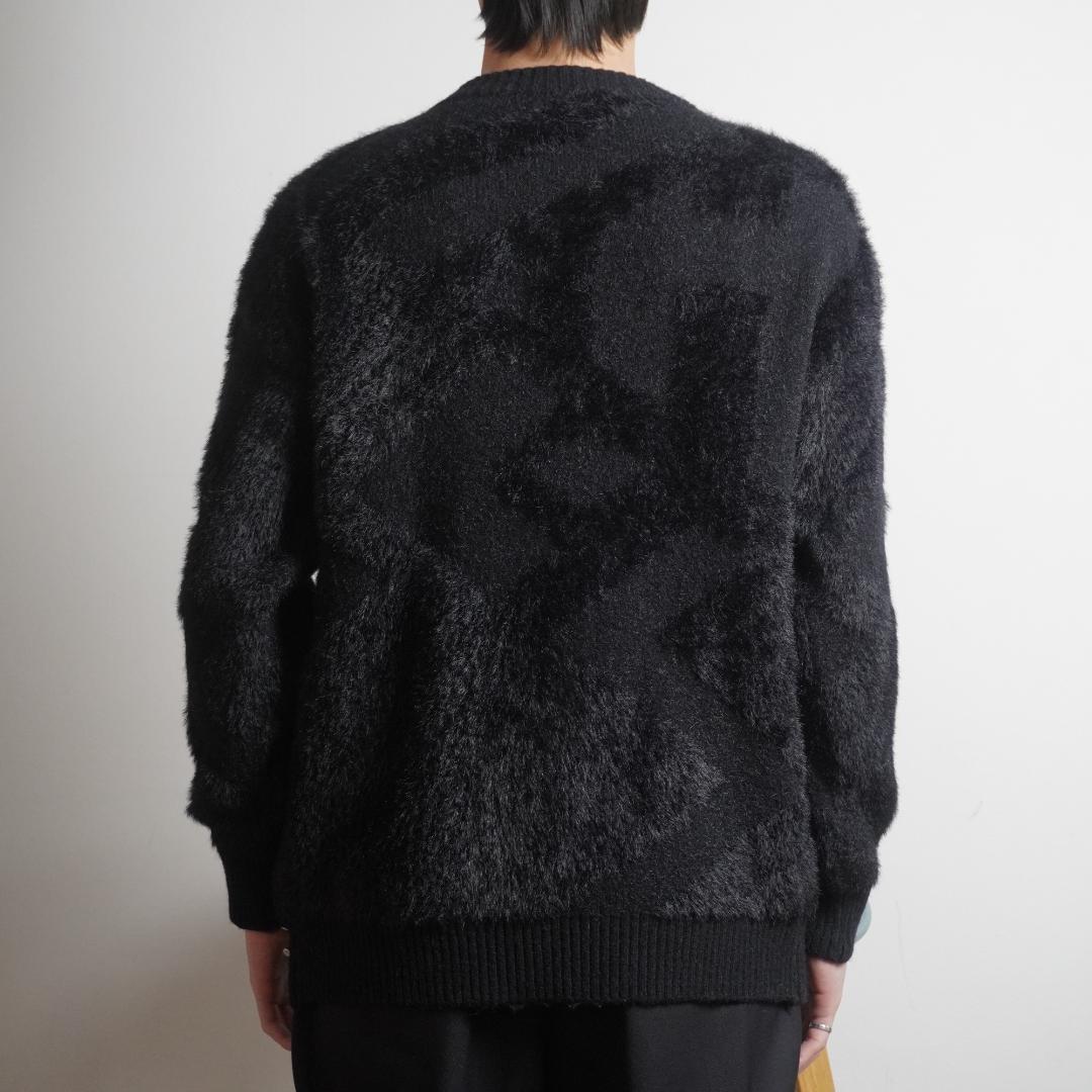 HAOYU HARDWARE 幾何学模様ファーニットセーター 黒/VW72 — image 3