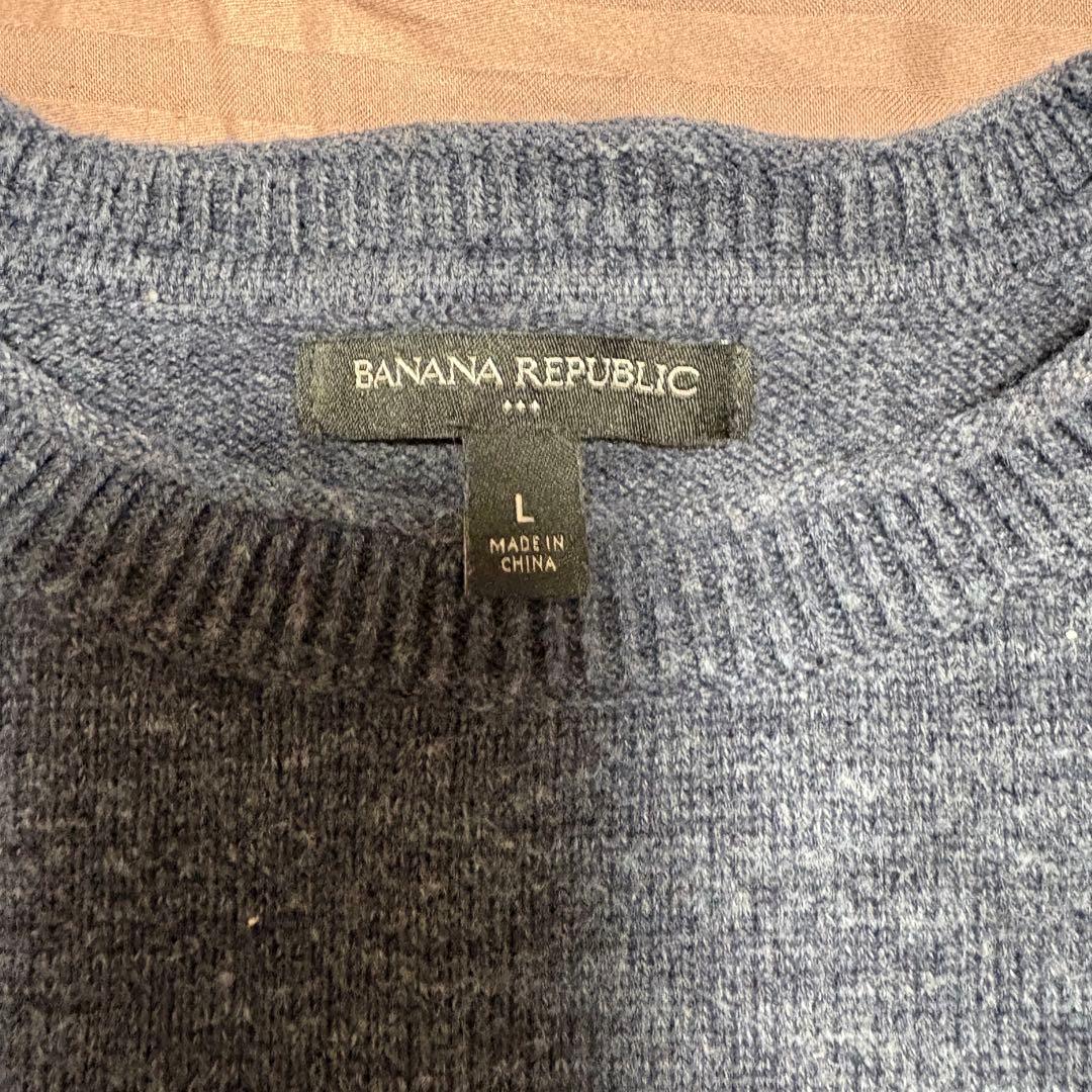 BANANA REPUBLIC クルーネックニット ネイビー Lサイズ — image 3
