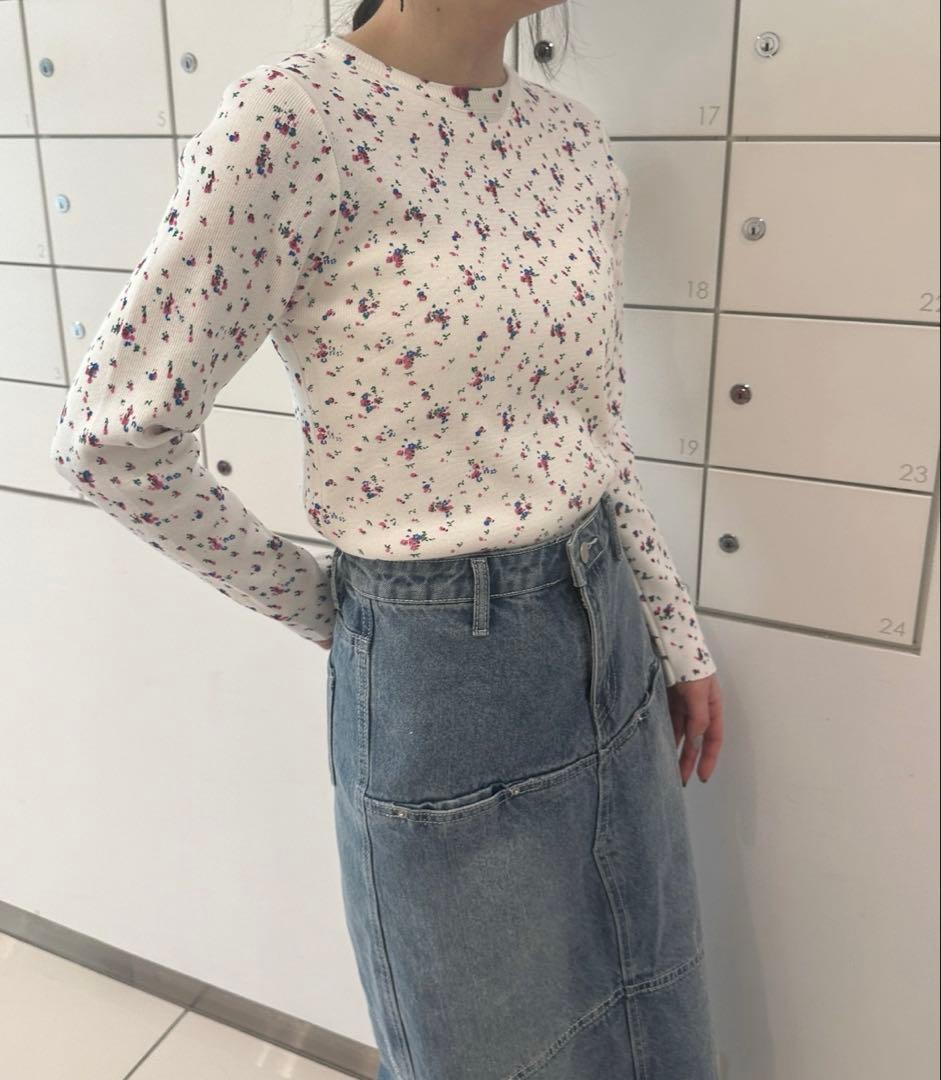 solleim フラワーモチーフハイゲージニット — image 2