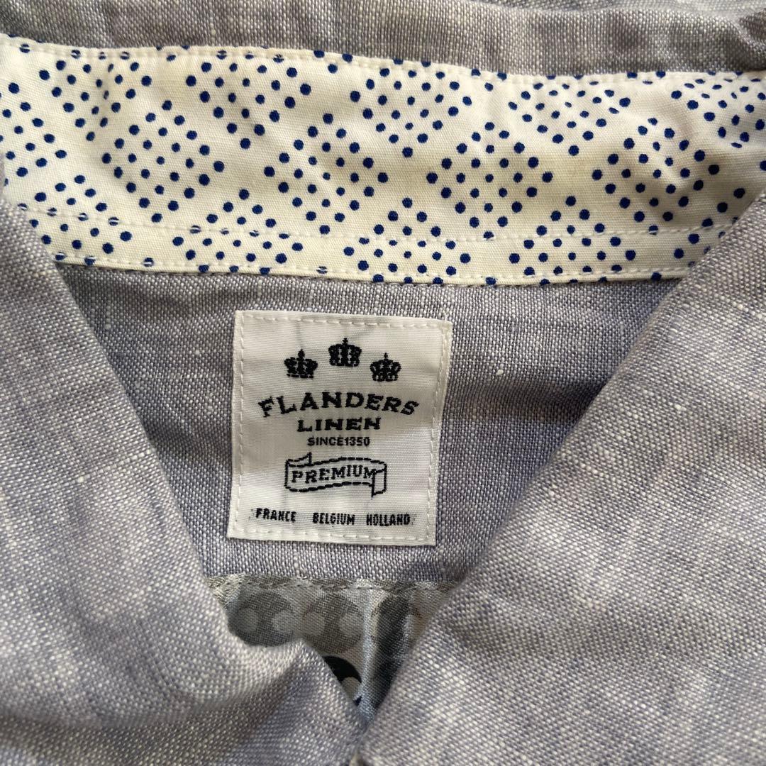 TK Flanders Linen 長袖シャツ ライトグレー サイズ3 — image 3
