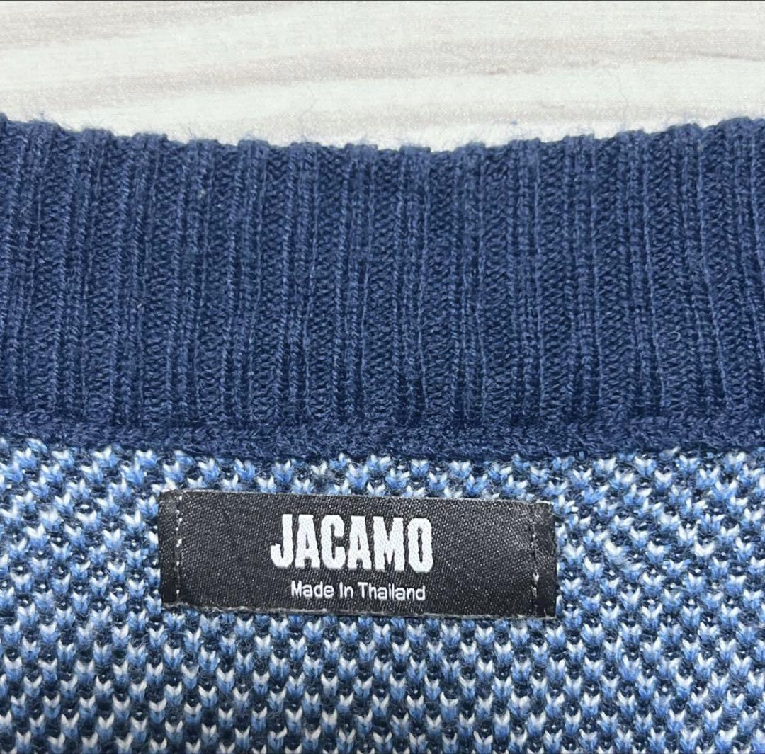 JACAMO 総柄ニット セーター ビッグ1XL ブルー系 ノルディック柄⁠ — image 5