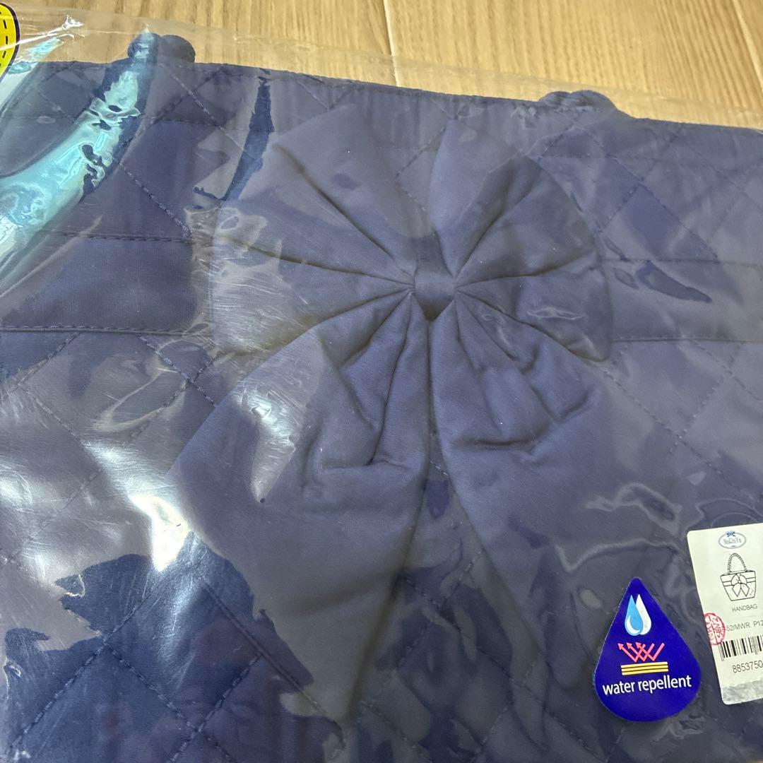 NaRaYa キルティング リボン ハンドバッグ ネイビー — image 4