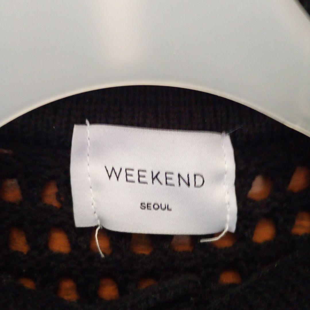 WEEKEND SEOUL メッシュ ポロニット ブラック半袖　韓国購入 — image 2