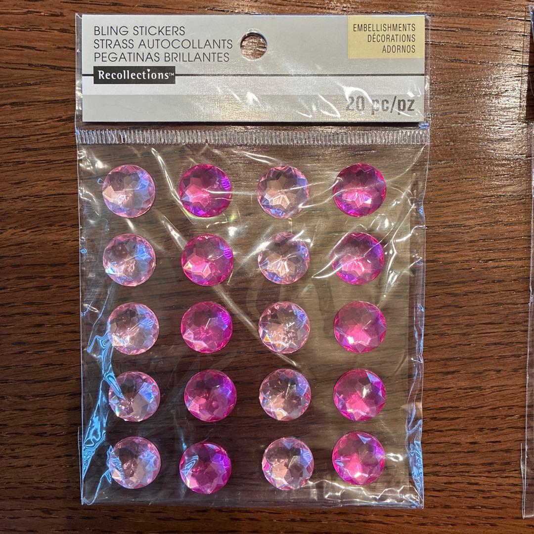 アメリカ　Recollectionsのピンク色ラインストーンと国旗ステッカー — image 2