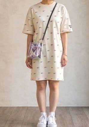 新品タグ付★Reebok リーボック★Tシャツ ロング丈 チュニック オフ白 — image 3