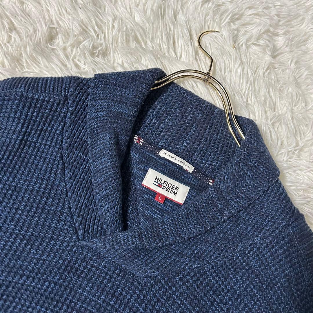 HILFIGER DENIM Vネックニットセーター ブルー L — image 3