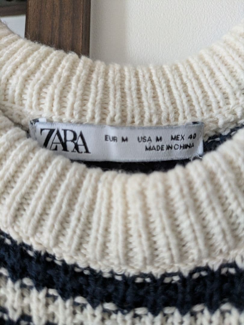 ZARA ボーダーニット 半袖 クルーネック Mサイズ — image 3