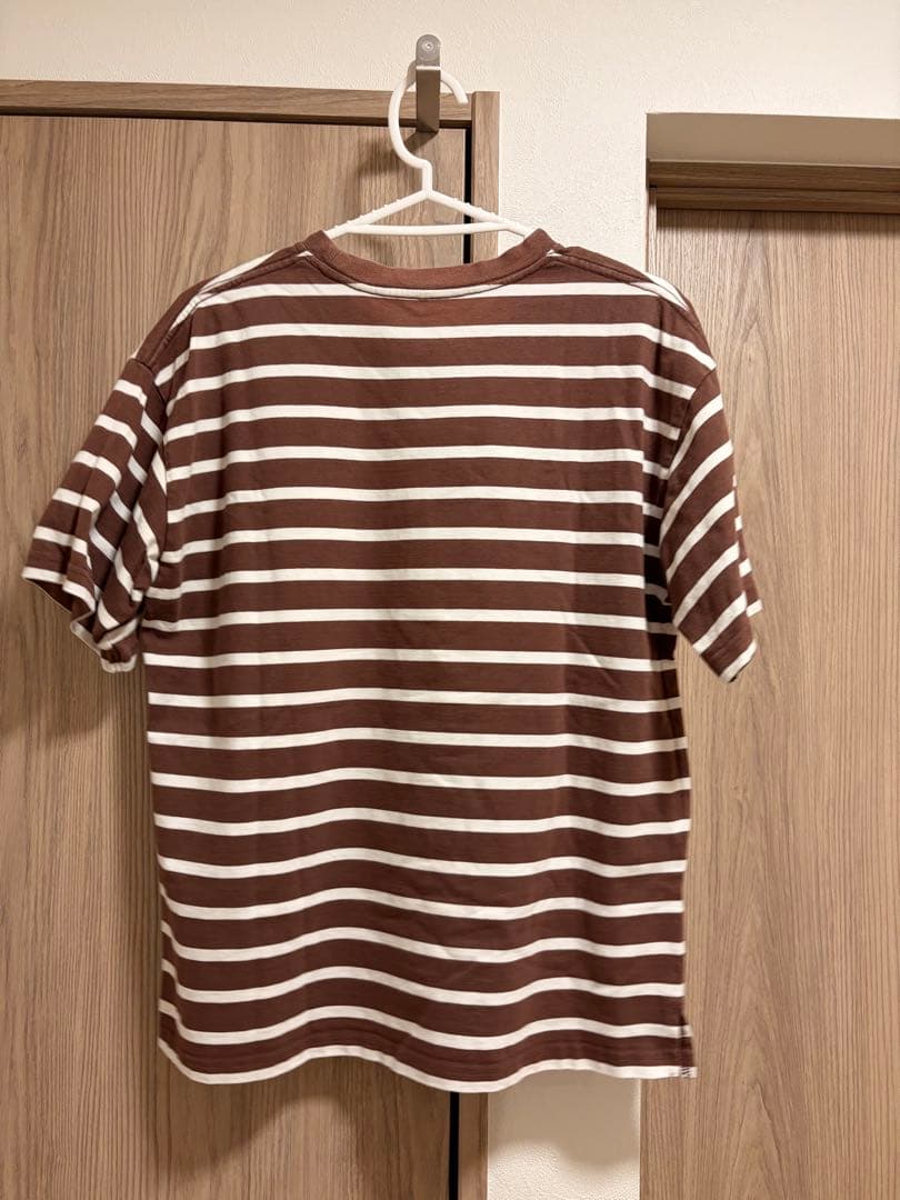 【coca】コカ 太ボーダー Tシャツ ブラウン 茶色 白 綿100% — image 2