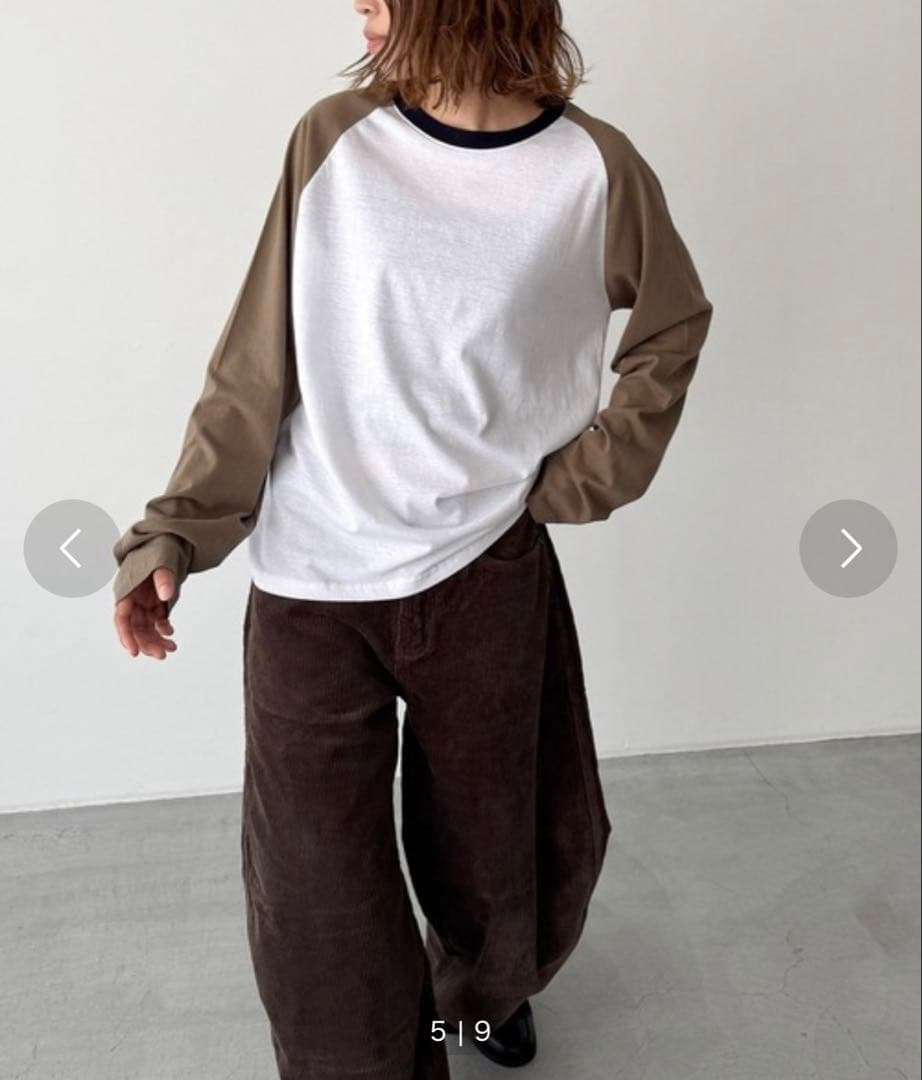 canal jean El mar バイカラーラグランロングTシャツ — image 2