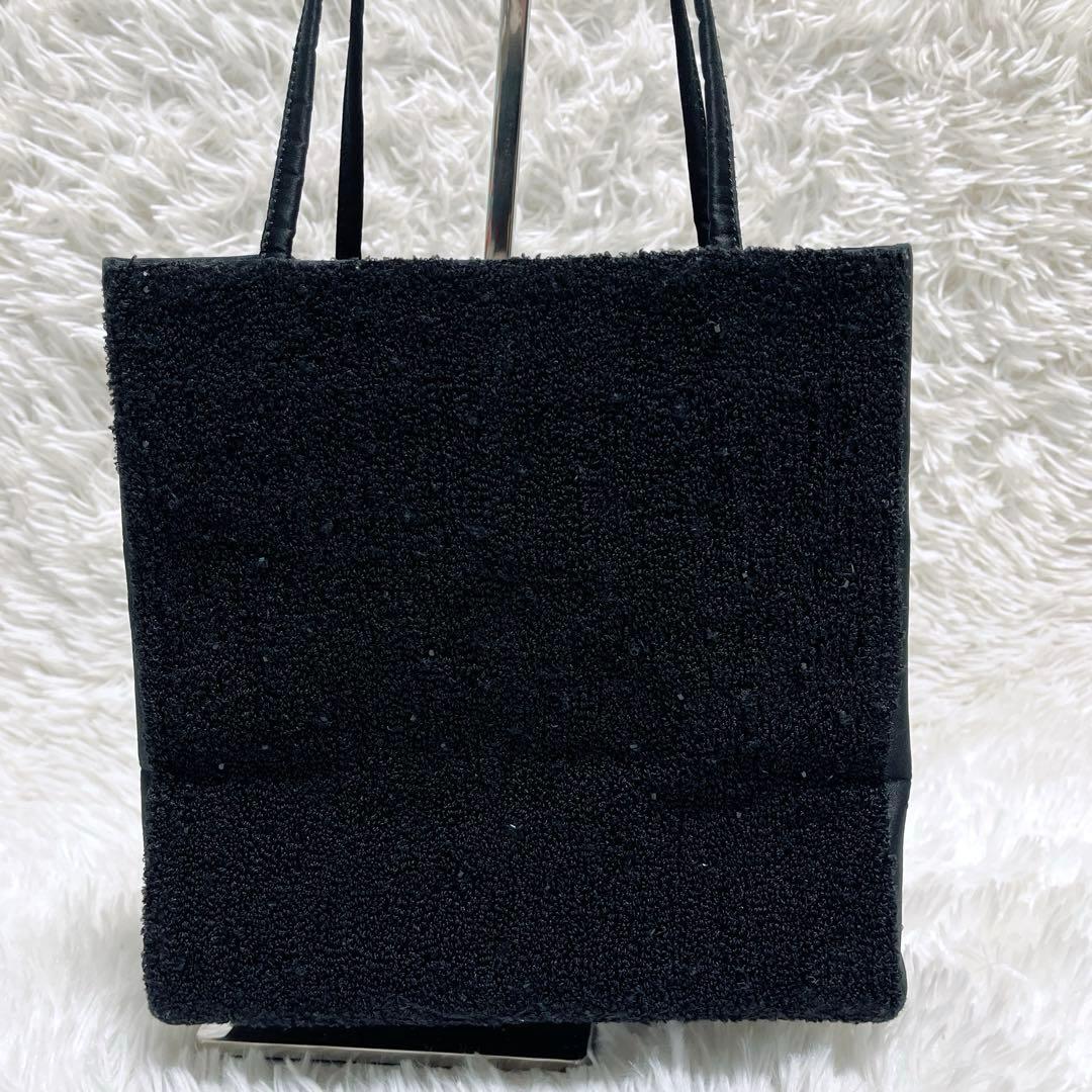 【希少】ANTEPRIMA ハンドバッグ スパンコール ブークレ サテン 黒 — image 3