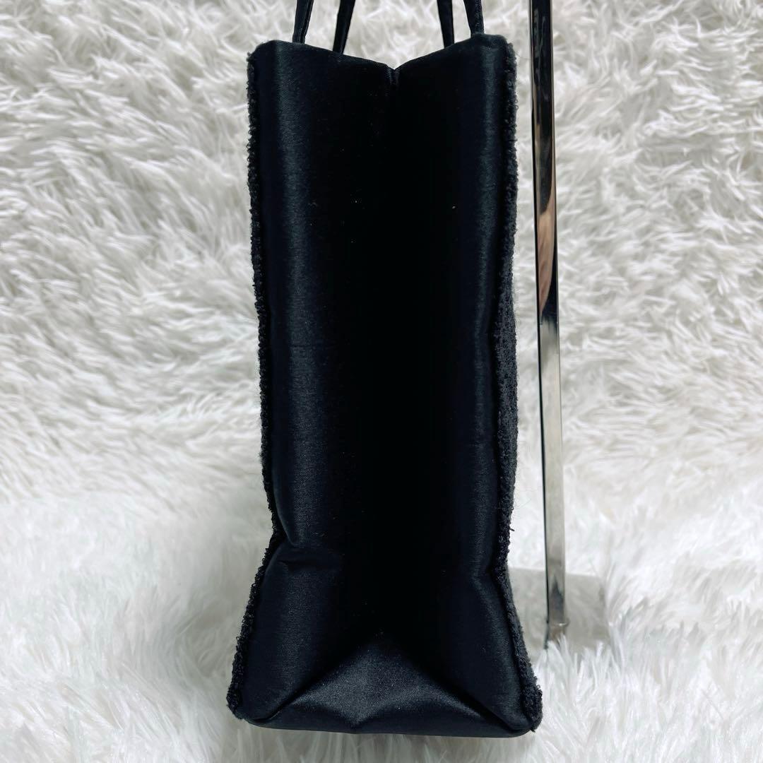 【希少】ANTEPRIMA ハンドバッグ スパンコール ブークレ サテン 黒 — image 5