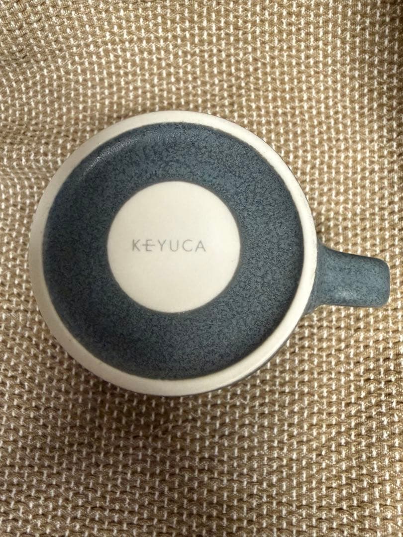 ケユカ陶器 マグカップ ブルーグレー 縁ブラウン — image 4