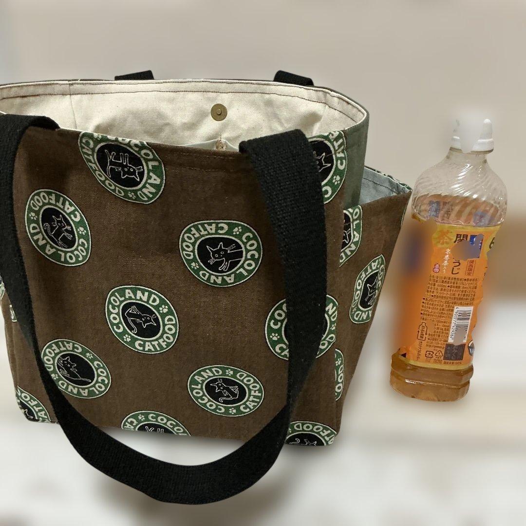 ココランド　猫柄サイドポケット付きトートバッグ　ハンドメイド — image 4