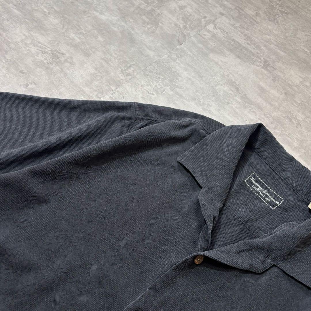 90s Tommy Bahama シルク100% 開襟 キューバシャツ ブラック — image 3