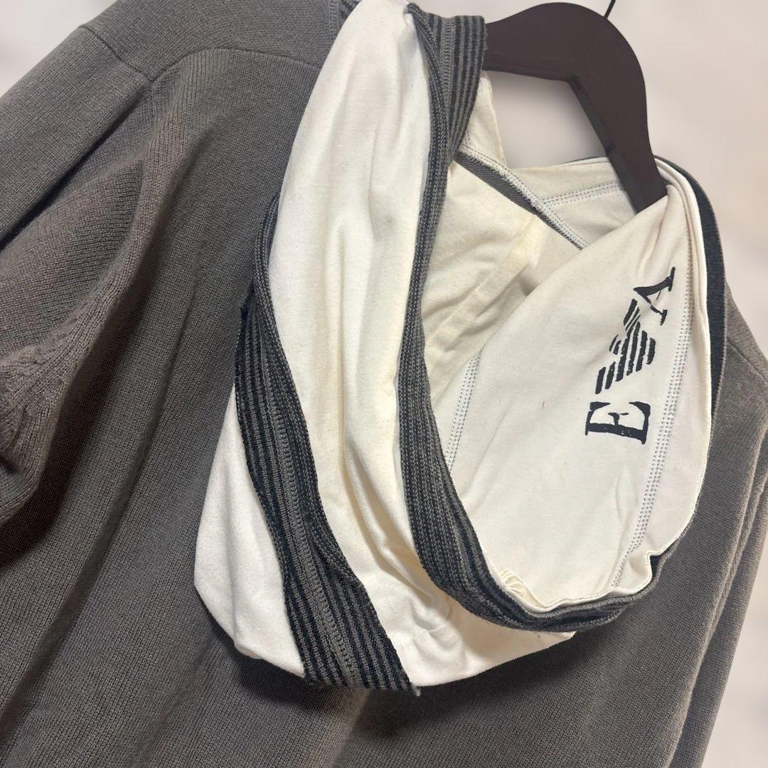 値引き‼️EMPORIO ARMANI ニットパーカー グレー　XL — image 2