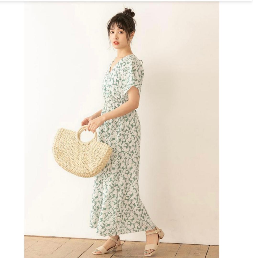 fifth　フィフス　花柄　カシュクール　ワンピース　グリーン　Fサイズ — image 2