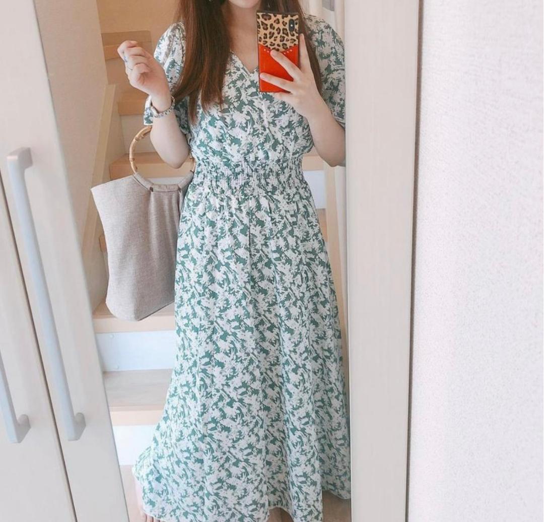 fifth　フィフス　花柄　カシュクール　ワンピース　グリーン　Fサイズ — image 4