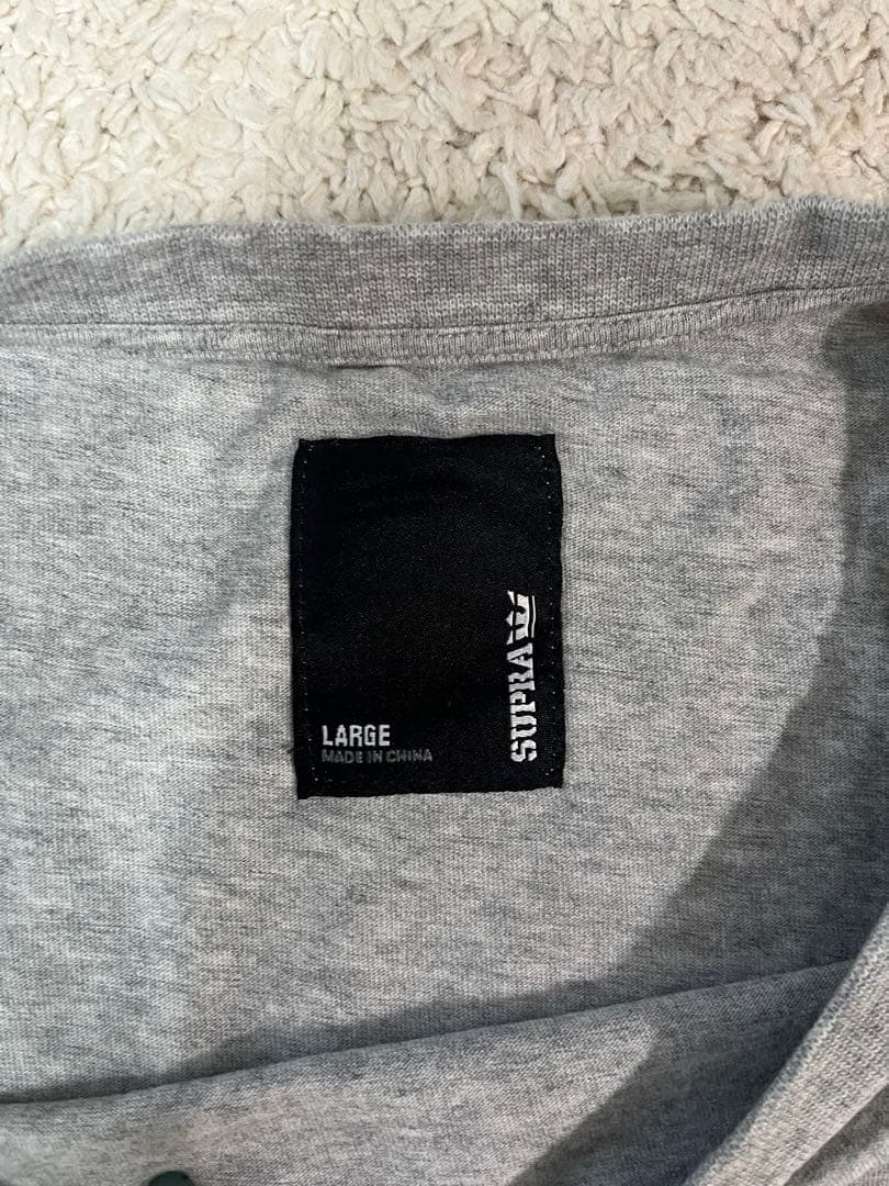 SUPRA Tシャツ グレー ホワイト ブラック スープラ Lサイズ — image 3