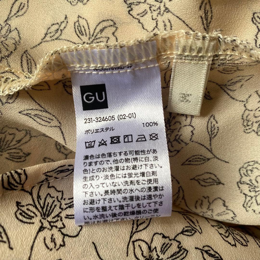 GU ジーユー　フラワープリントフロントボタンワンピース(半袖) Mサイズ — image 3