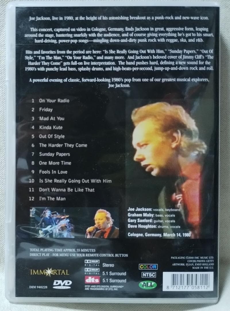 DVD JOE JACKSON LIVE IN GERMANY 1980★13V — image 2
