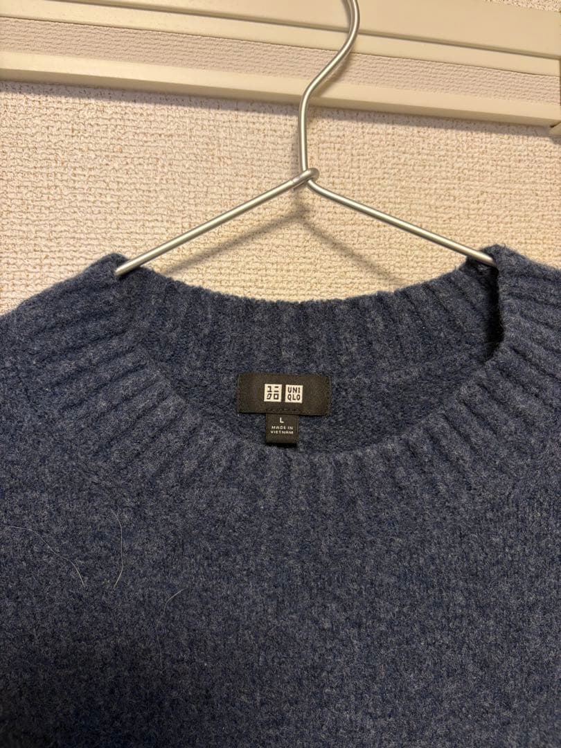 UNIQLO クルーネックセーター 2枚セット グレー ネイビー L — image 4