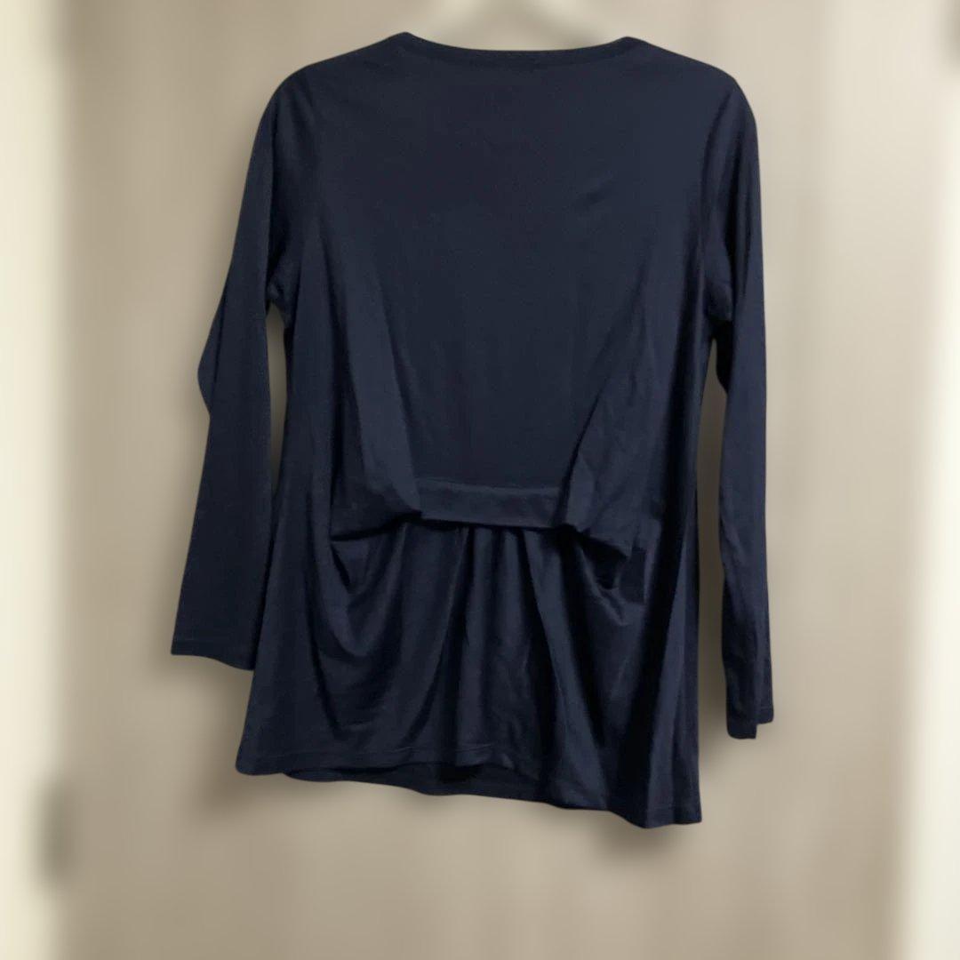 値下げします‼️NUEVIS ネイビー 長袖Tシャツ グラフィックプリント — image 3