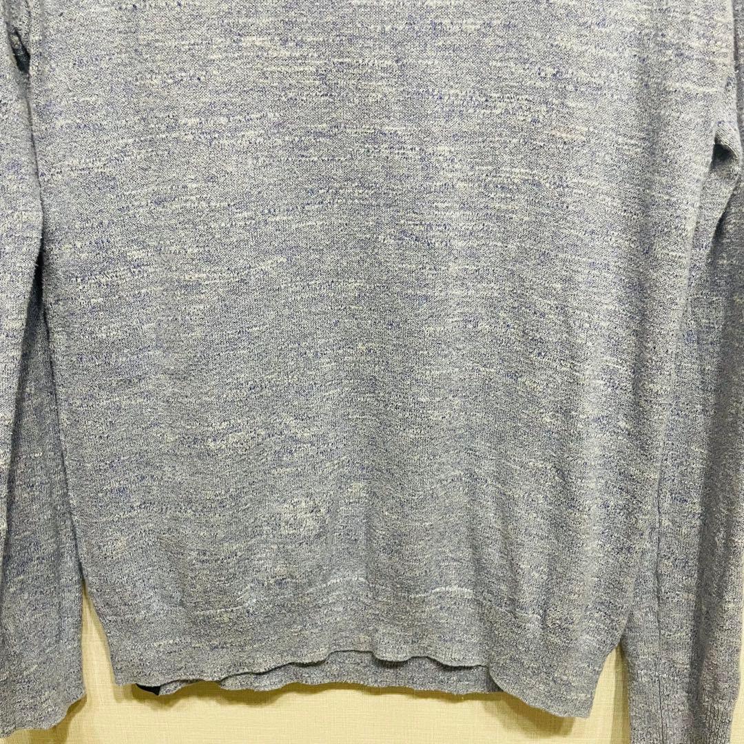 DENHAM デンハム 薄手 コットンニット セーター ブルー メランジ M相当 — image 3