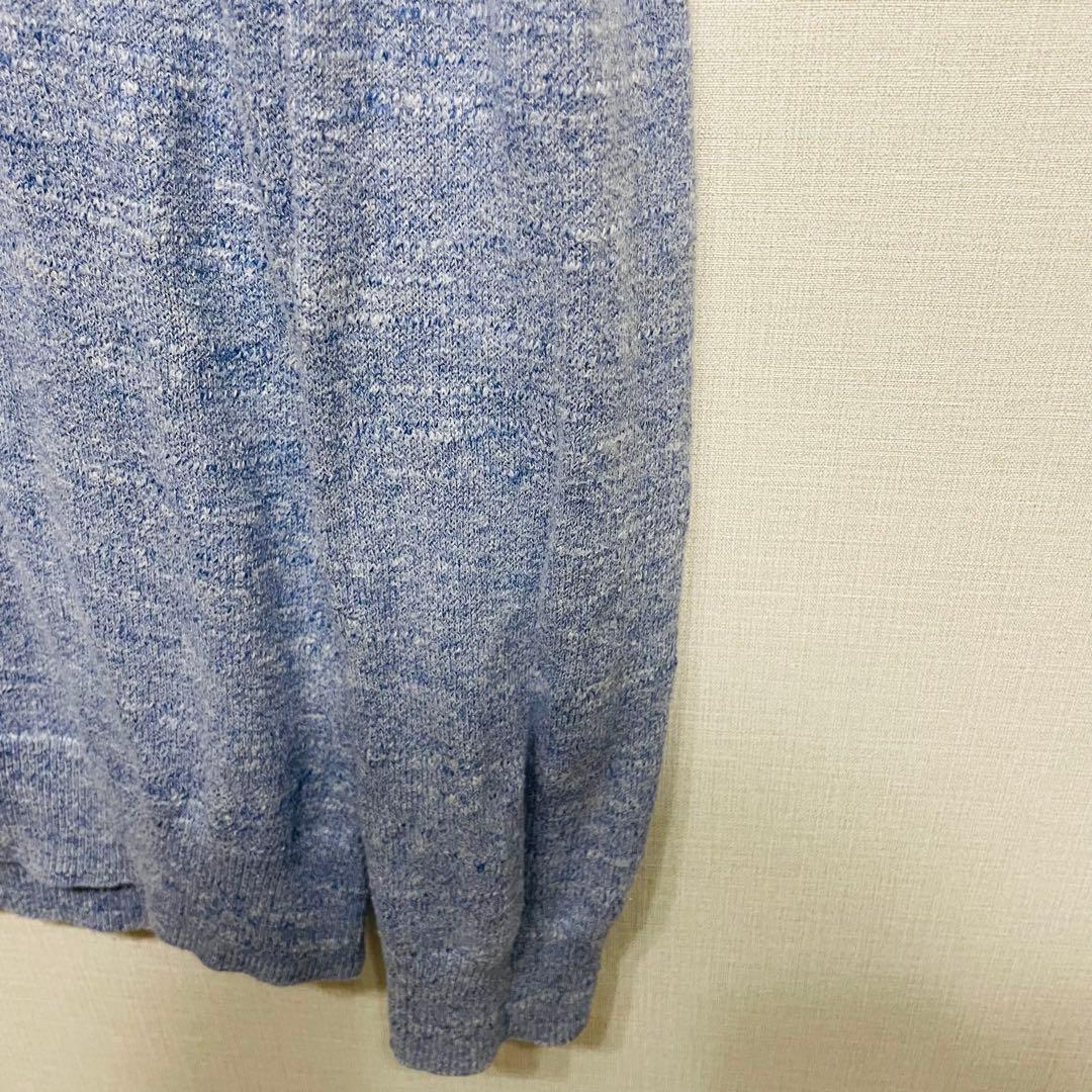 DENHAM デンハム 薄手 コットンニット セーター ブルー メランジ M相当 — image 5