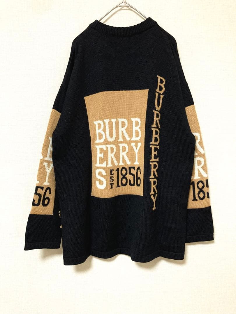 バーバリーズ　ウール　ニット　セーター　ロゴ　BURBERRY ブラック　S — image 3