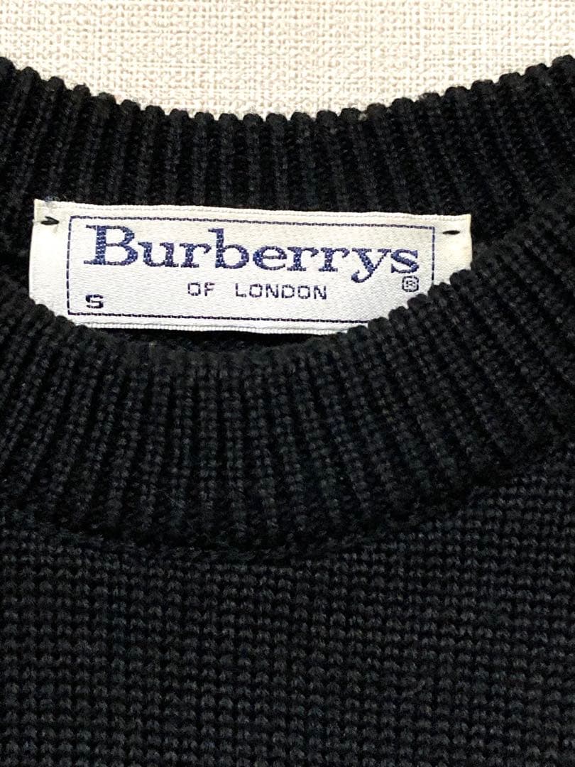 バーバリーズ　ウール　ニット　セーター　ロゴ　BURBERRY ブラック　S — image 5