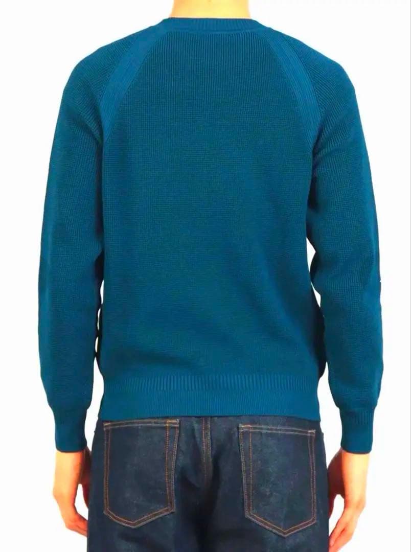 新品 ドゥクラッセ メンズ ニット 春 夏 M クルーネック スティールブルー — image 5