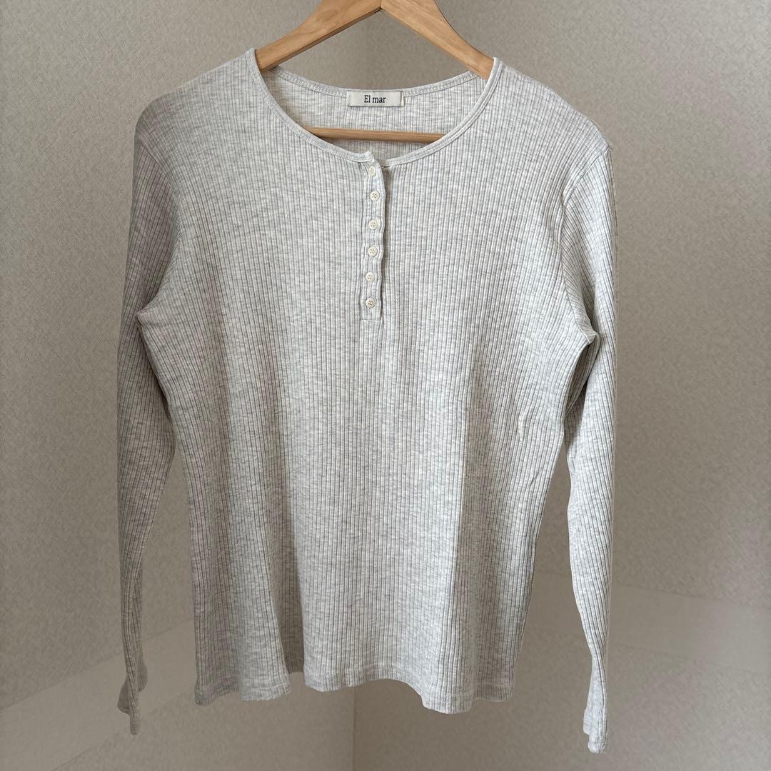 キャナルジーン　El mar リブヘンリーネックTシャツ　長袖　カットソー — image 2