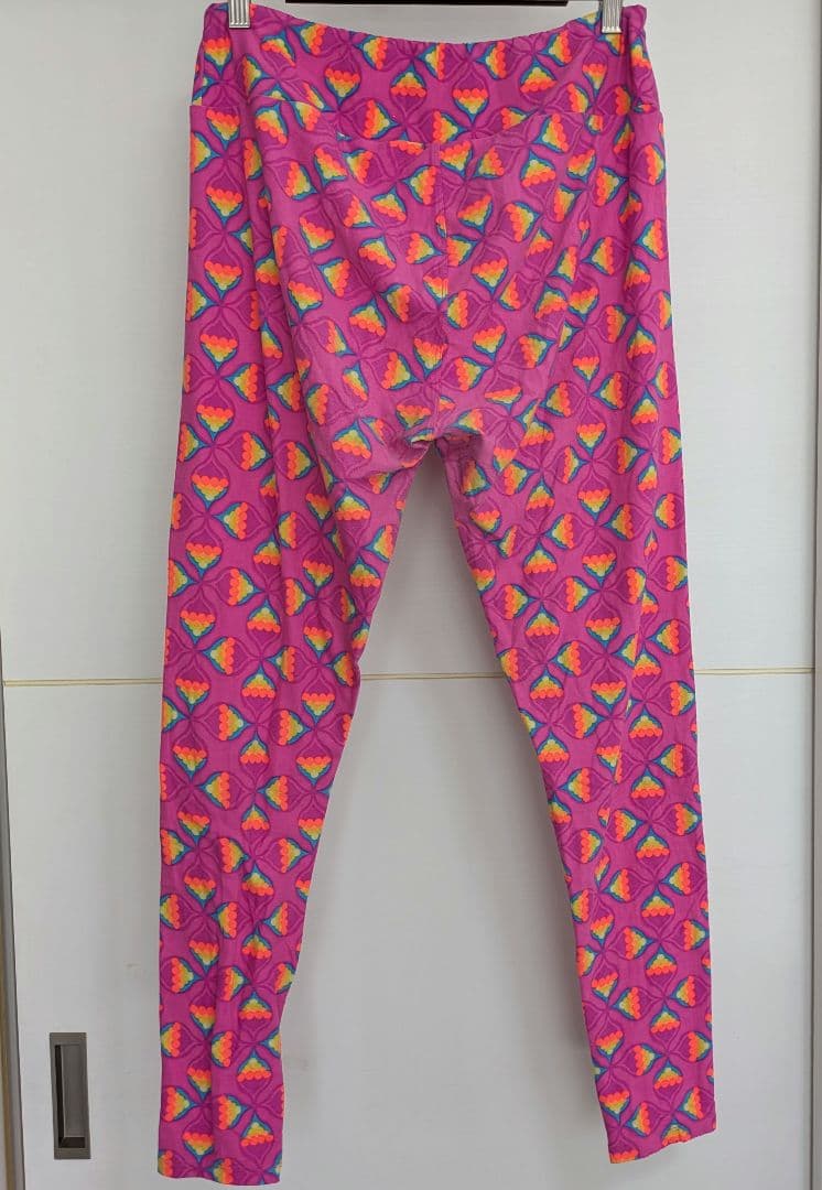 古着　LuLaRoe　レギンス　スキニーパンツ　ピンク　カラフル　ストレッチ — image 4