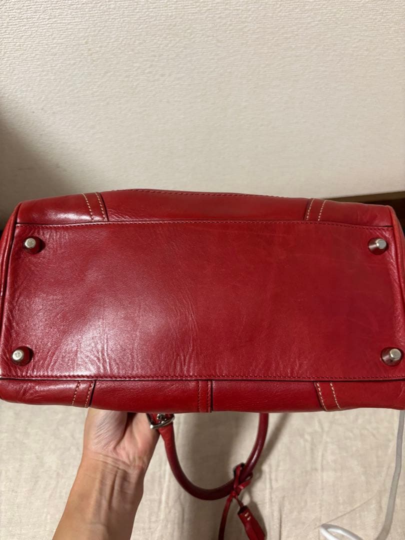 COACH レザー ハンドバッグ レッド — image 5